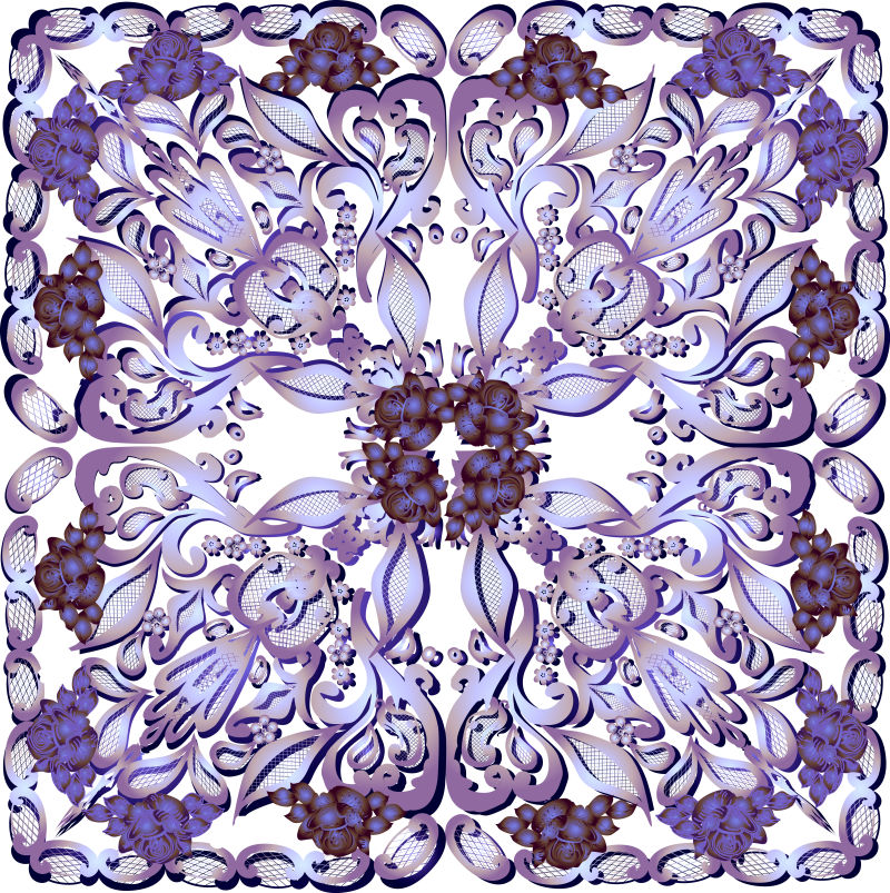 矢量的紫色花纹装饰设计