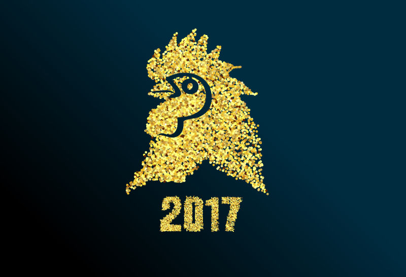 矢量2017黄金新年快乐