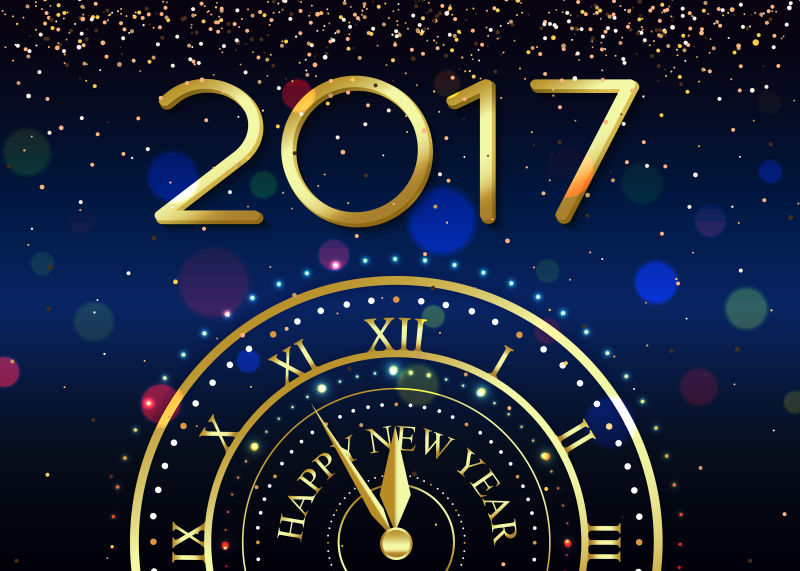 2017星光元素与黄金时钟海报设计矢量
