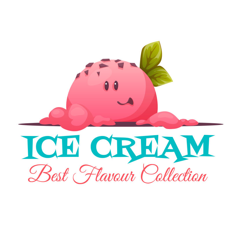 矢量可爱的卡通冰淇淋插图