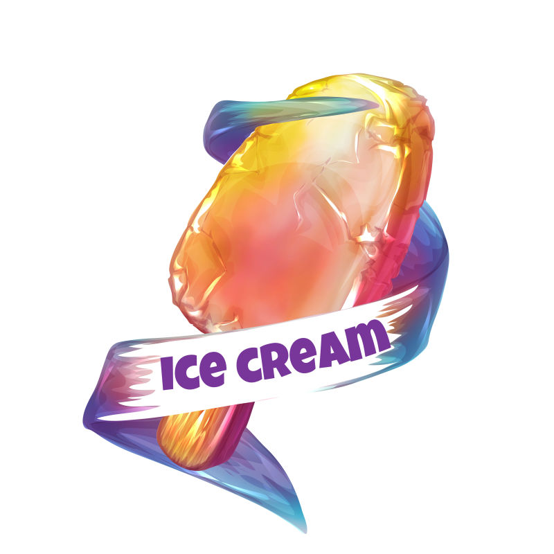 水彩风格的矢量冰淇淋插图
