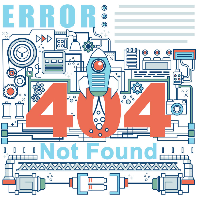 矢量现代直线平面设计与图形元素404错误概念