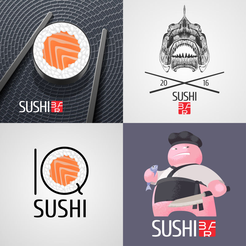 矢量寿司创意logo设计