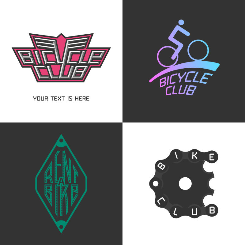 矢量租自行车店创意logo设计