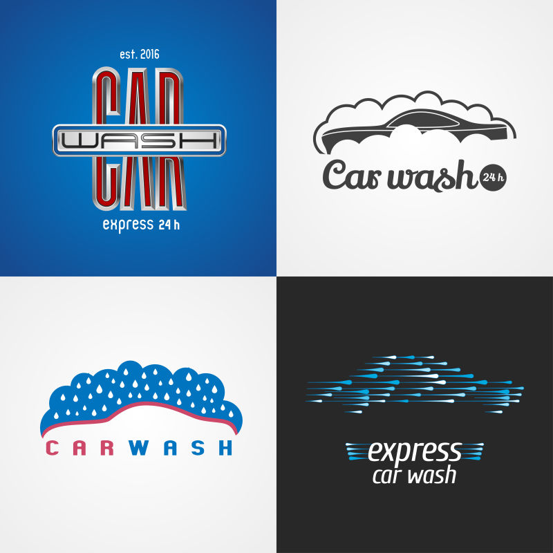 矢量洗车创意logo设计