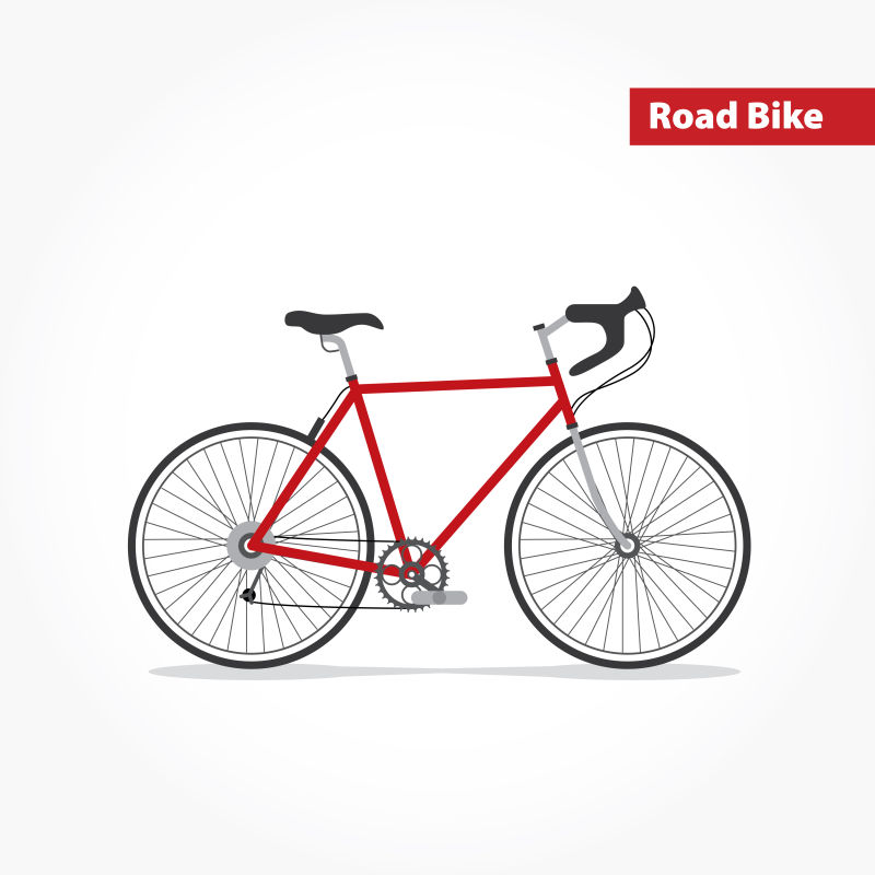 矢量设计红色自行车