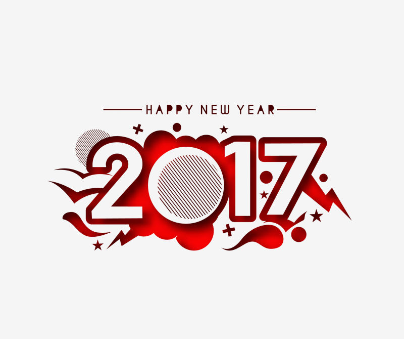 红火的2017新年文字设计矢量