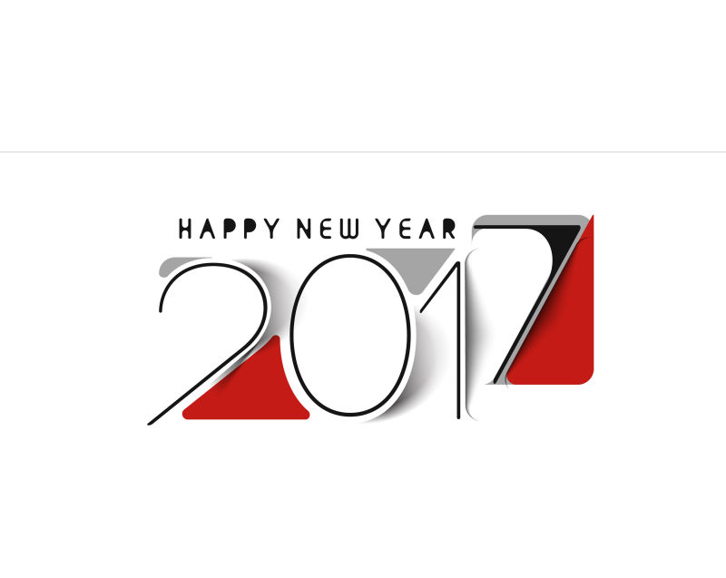 庆祝2017新年快乐文本字体设计矢量