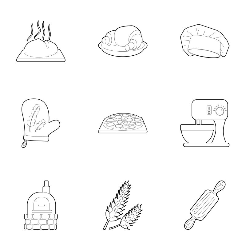 矢量的厨房餐具图标设计