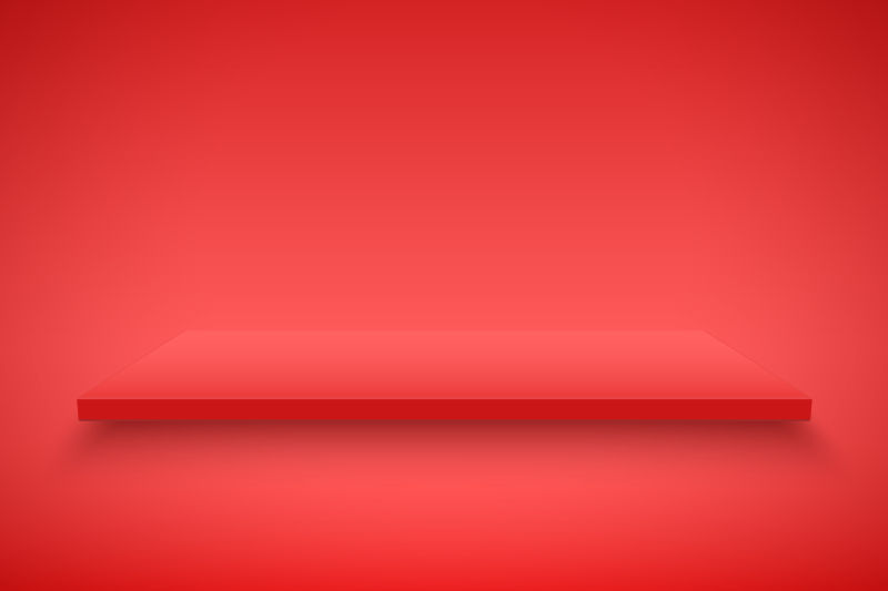 红色背景下的红色灯箱矢量图