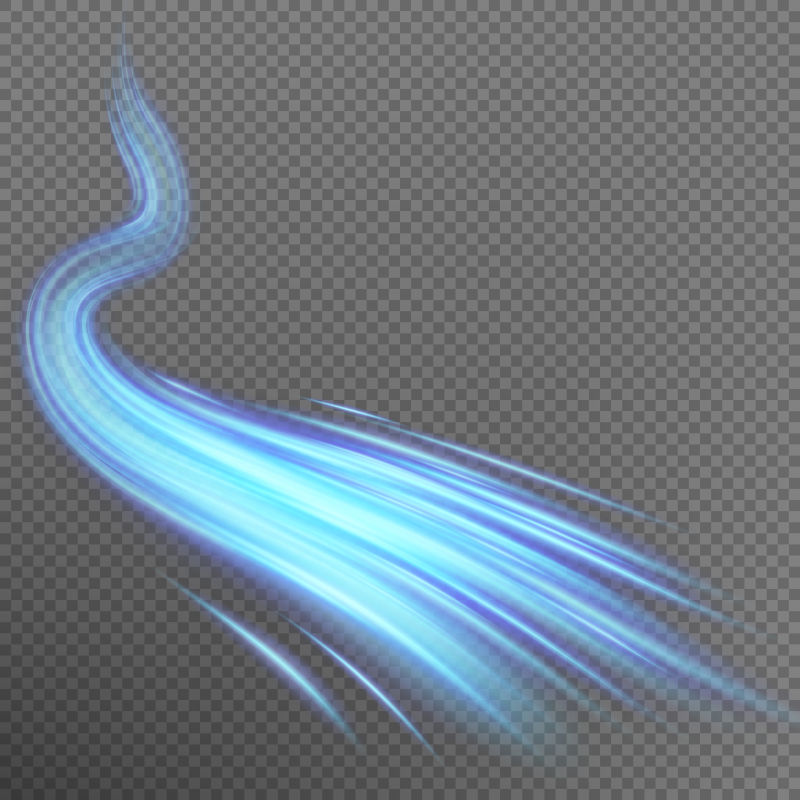 矢量抽象蓝色流线型光效设计元素