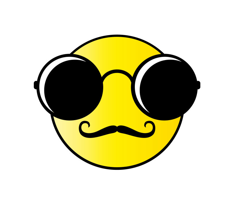 戴墨镜的黄色表情矢量设计