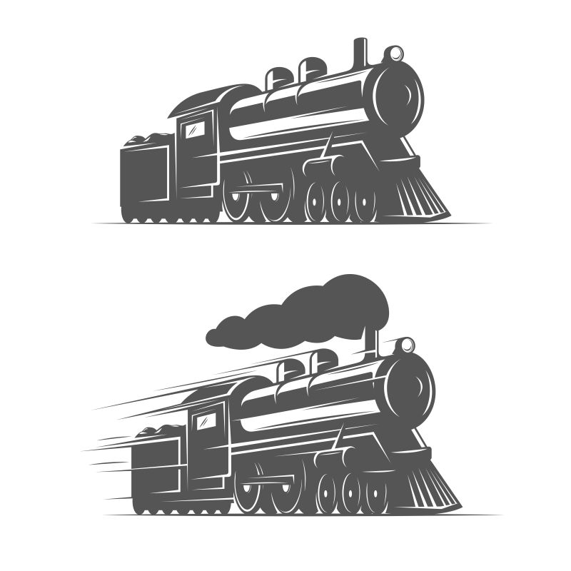矢量的蒸汽火车插图