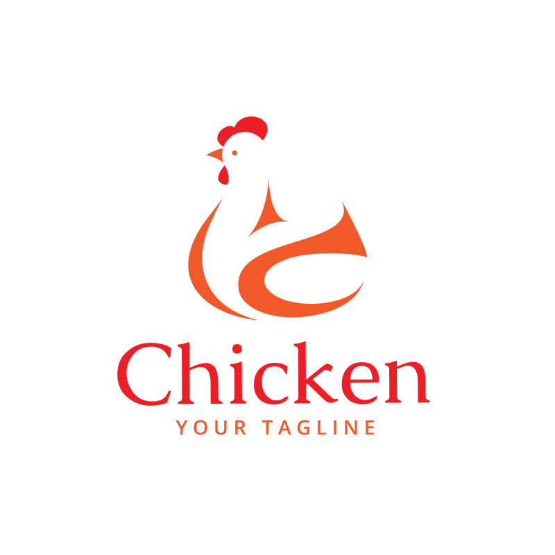 矢量创意公鸡logo标志
