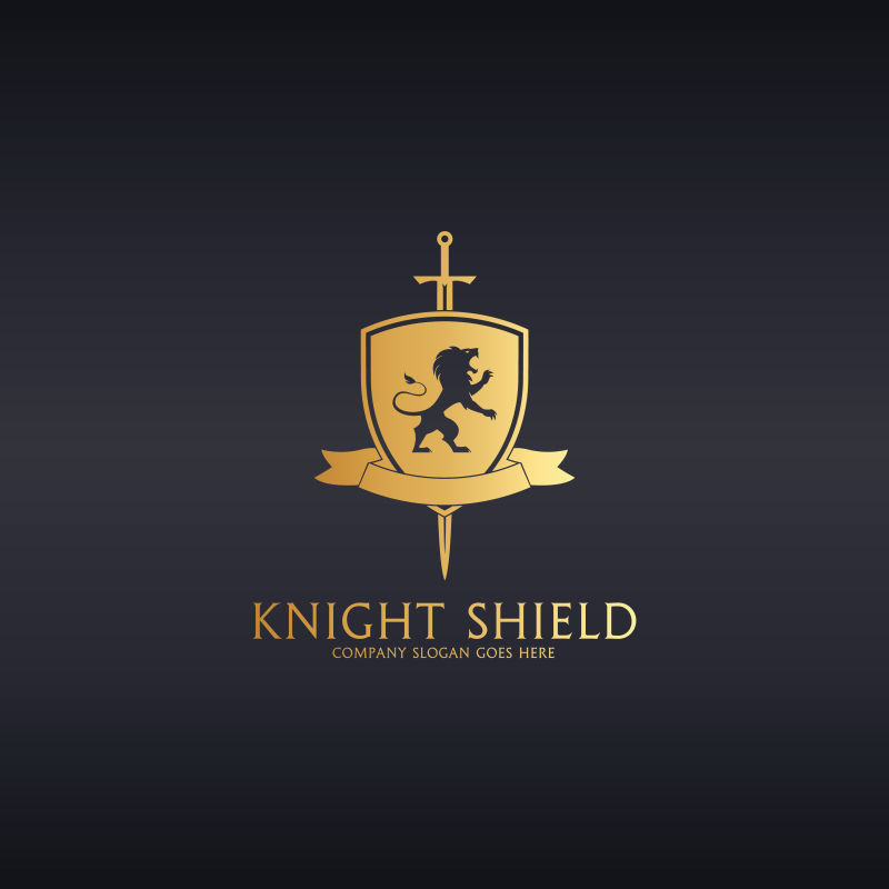 狮徽骑士盾logo设计矢量