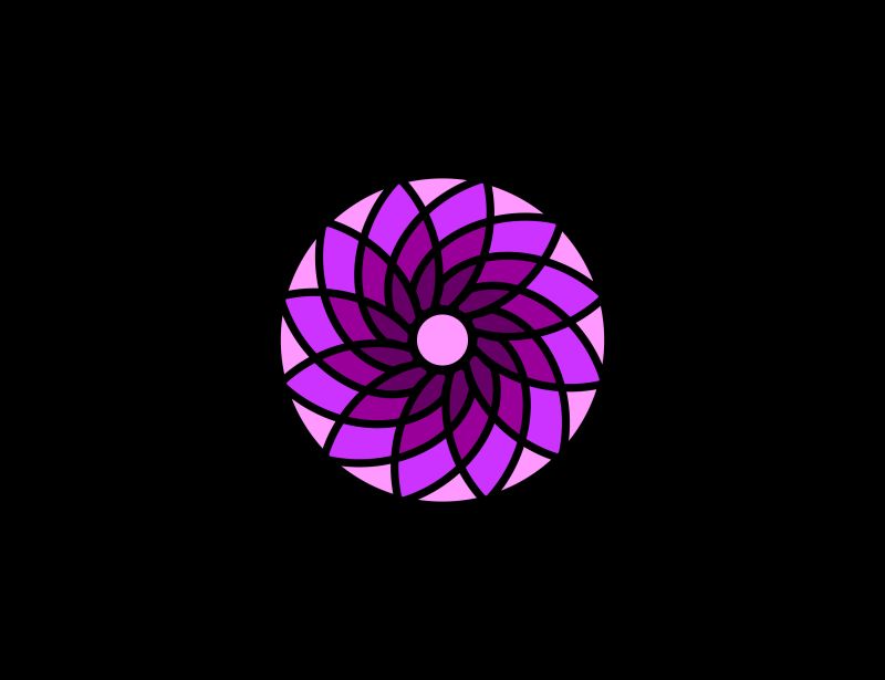 矢量紫色和粉色创意花卉标志设计