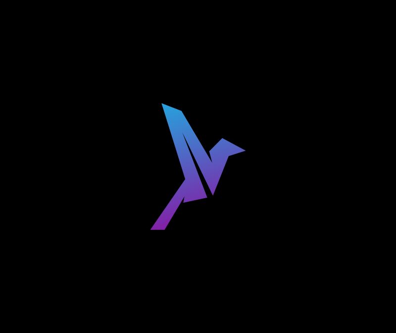 矢量蓝紫色鸟标志创意logo设计