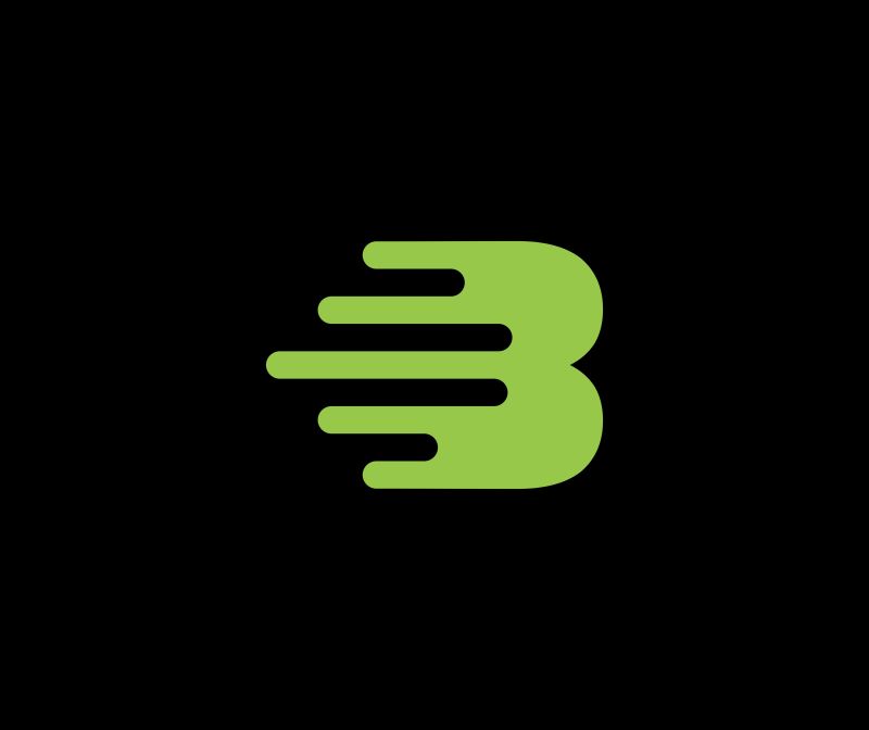 矢量黑绿色创意B标志设计