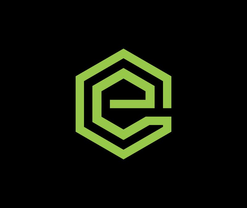 矢量浅绿色E标志创意设计