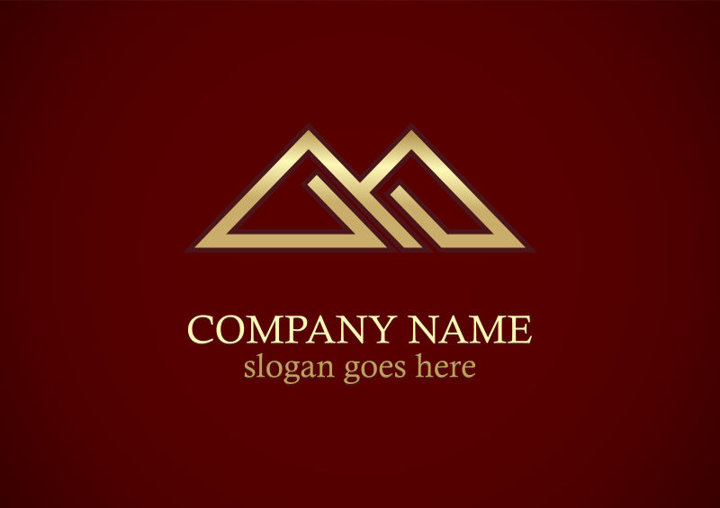 矢量金色山形商业logo