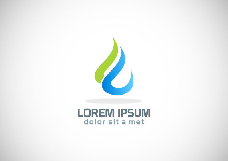 矢量抽象水滴logo设计