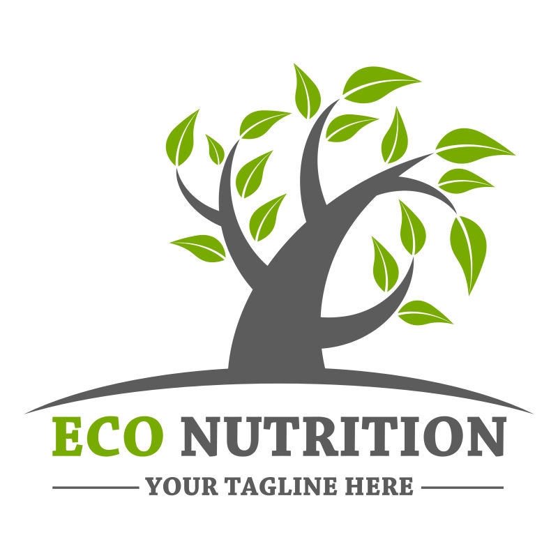 矢量树木生态食品标志设计