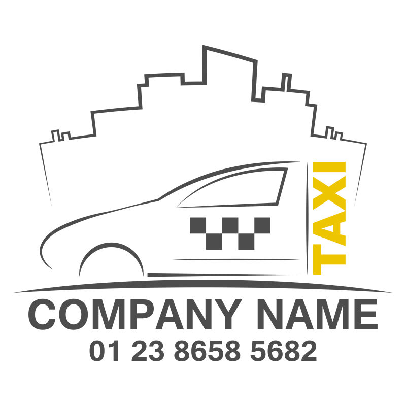 矢量黄色出租车标志设计