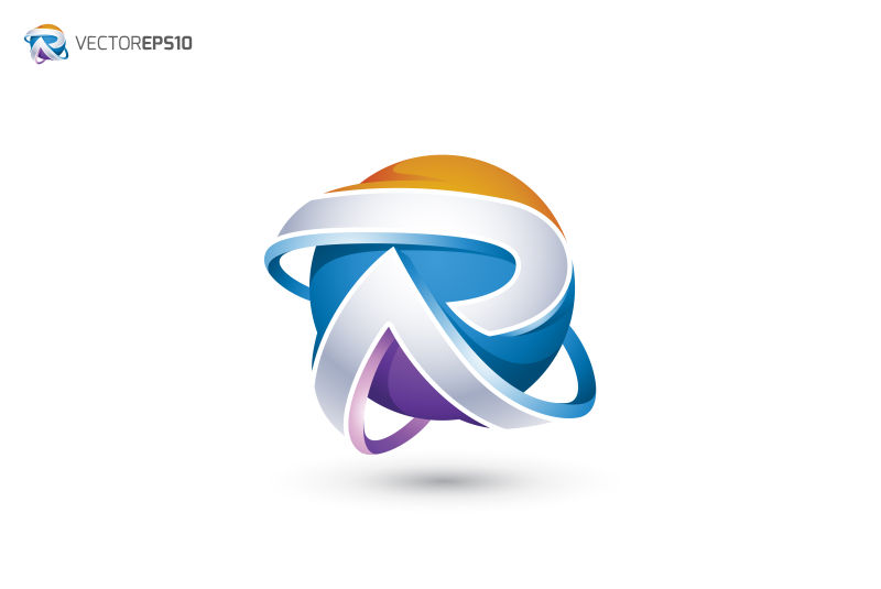 矢量设计彩色字母r创意logo