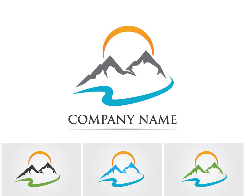 矢量抽象山脉logo设计图