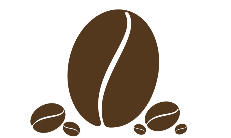 棕色咖啡豆图标矢量