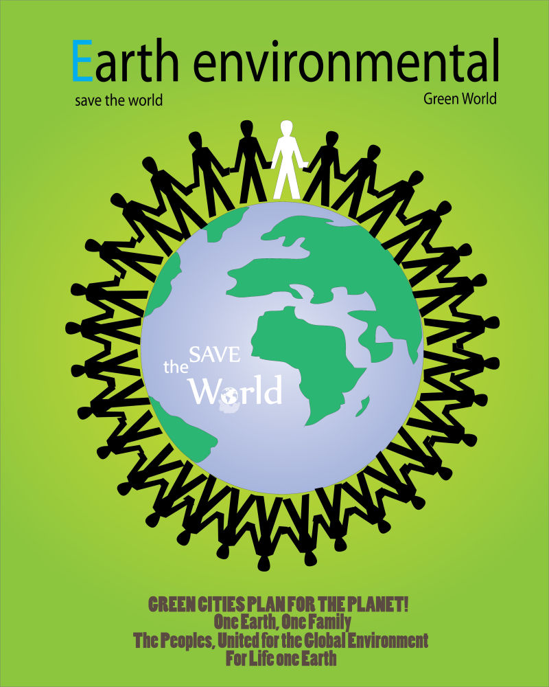 矢量地球环境概念海报设计