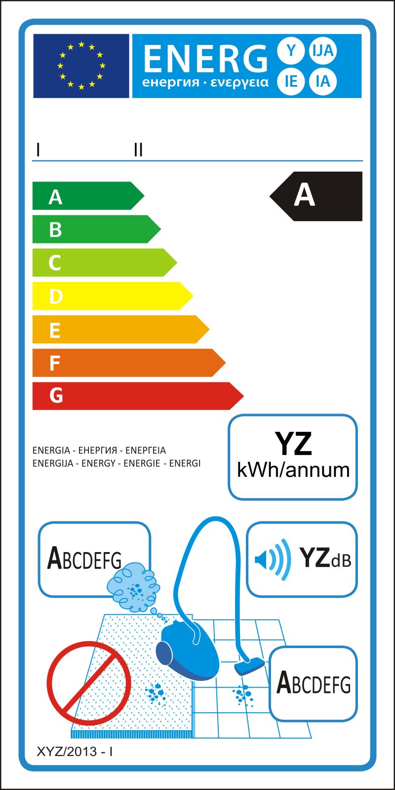 硬质地板真空吸尘器新能源等级矢量图标签