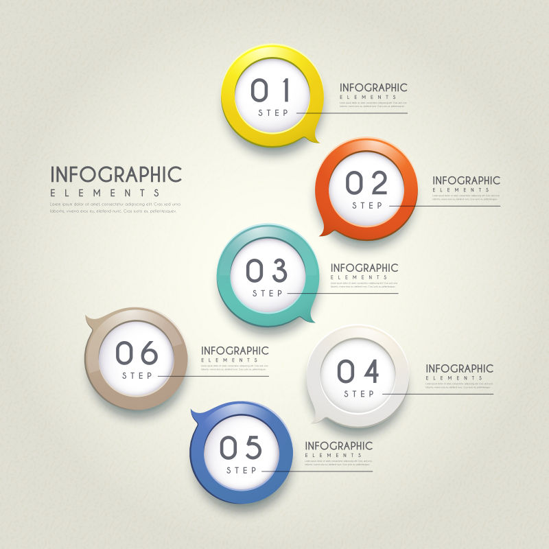 彩色圆形信息图表矢量设计