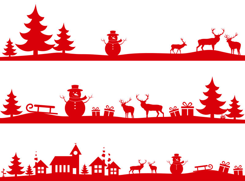 矢量雪人和雪橇的圣诞元素背景