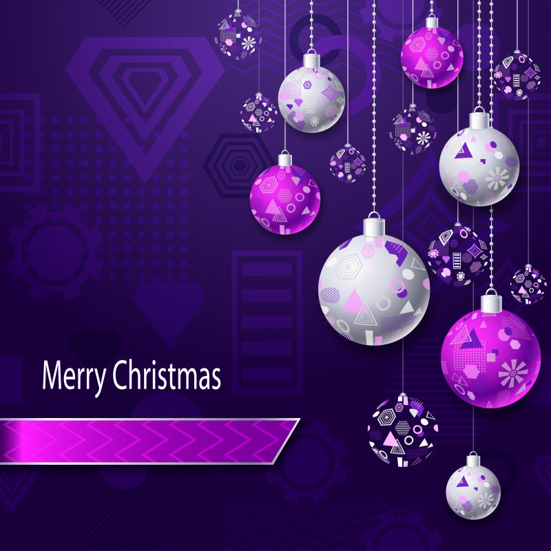 创意矢量紫色圣诞主题的设计背景