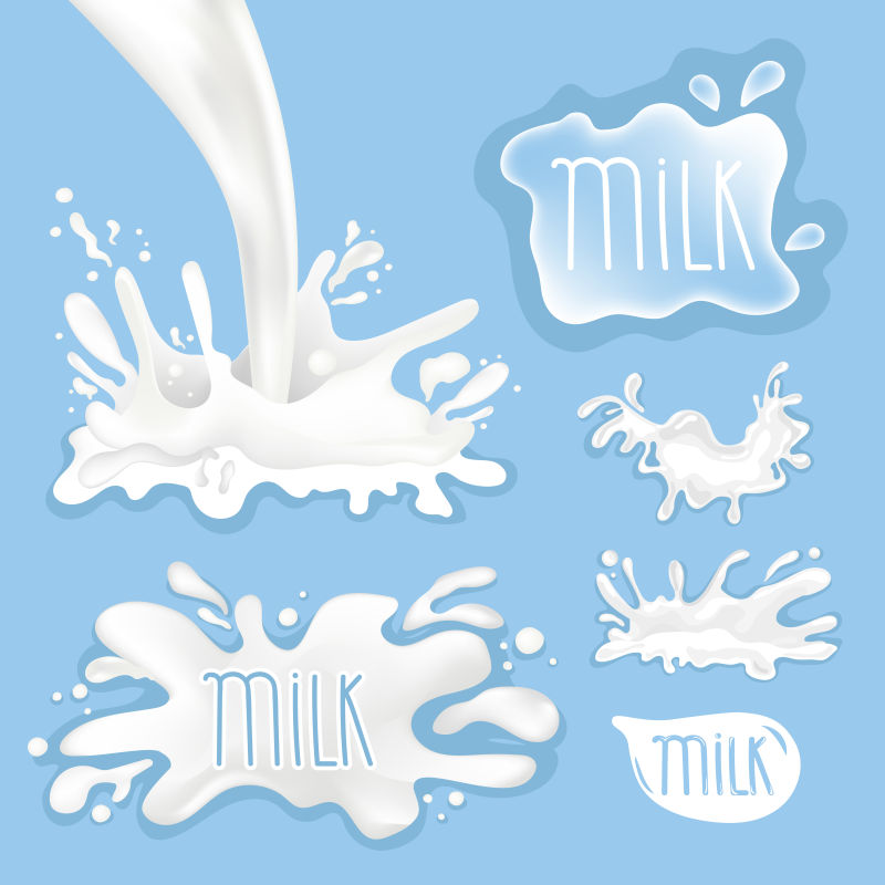 牛奶或酸奶的设计元素矢量