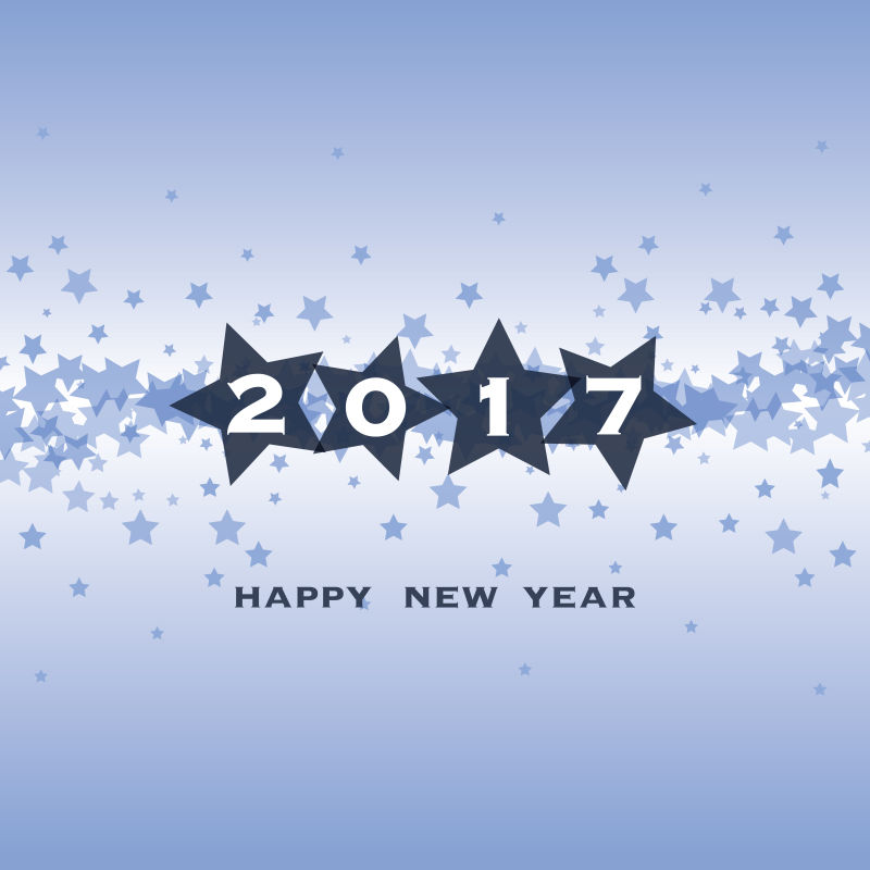 2017星形新年贺卡的矢量设计