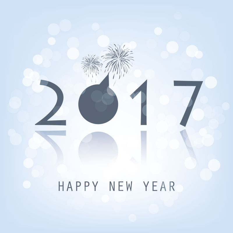 2017新年快乐抽象风格贺卡的矢量设计