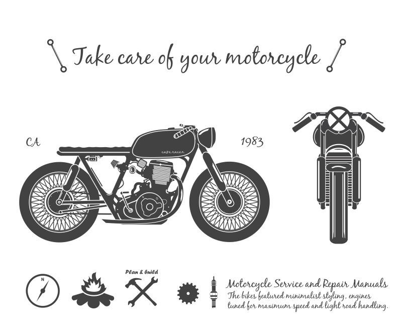 矢量设计古董摩托车标签