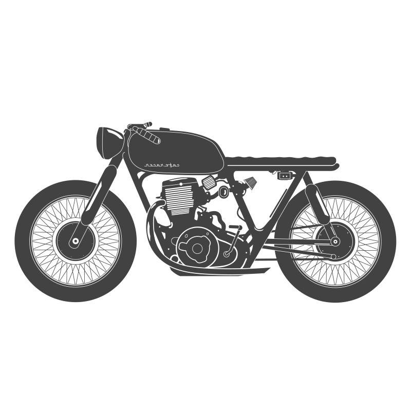 矢量设计经典发动机摩托车