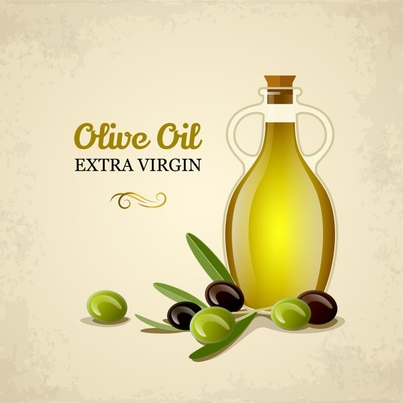 矢量的橄榄油宣传插图