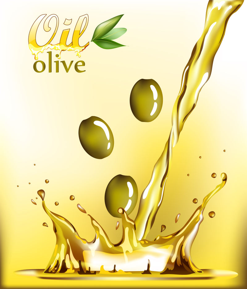 矢量新鲜橄榄油插图