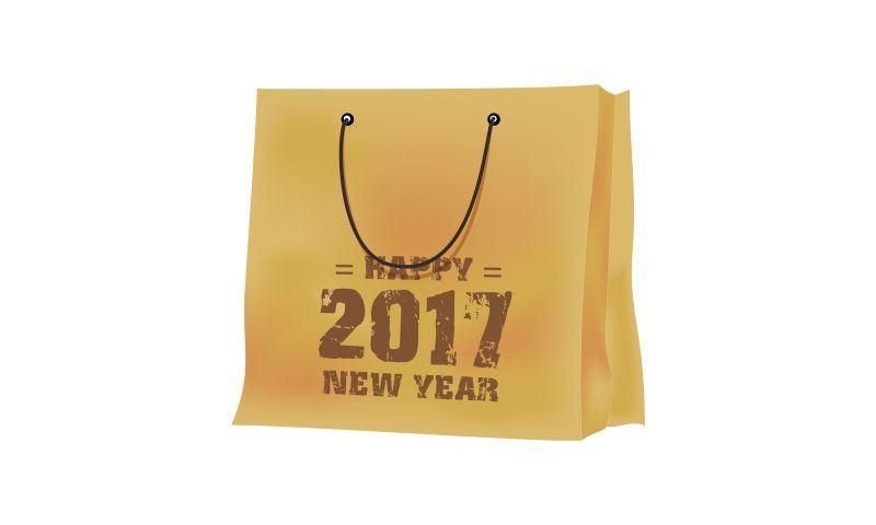 矢量带字2017纸袋