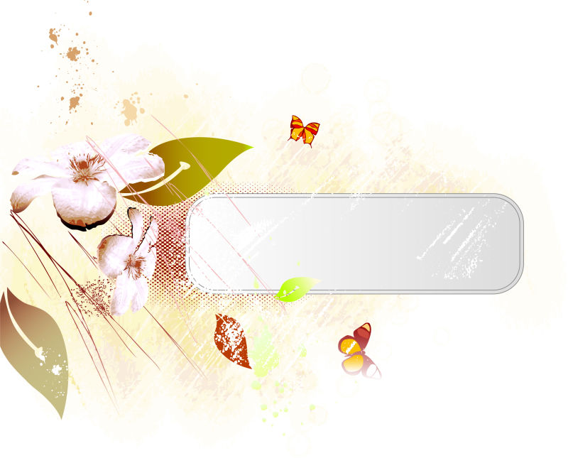 矢量手绘花卉元素的创意边框设计