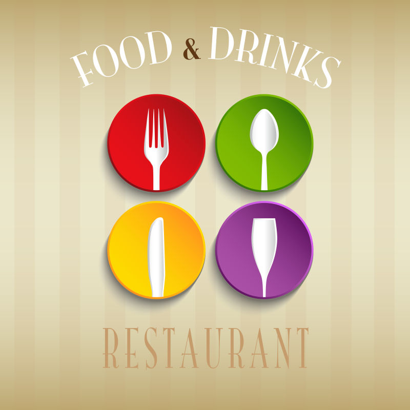 矢量的立体餐厅标志设计