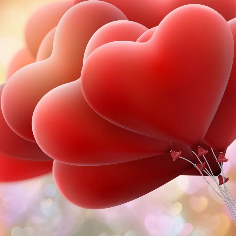 情人节快乐矢量心形气球