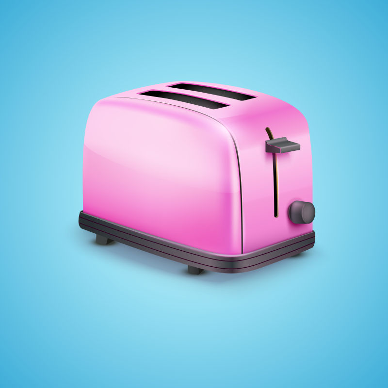 矢量明亮的粉色烤面包机