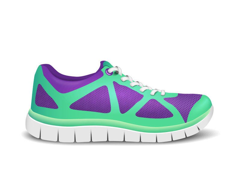 逼真的紫色运动跑鞋