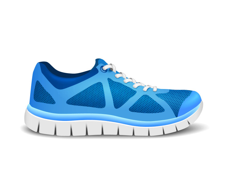 跑步用蓝色运动鞋矢量