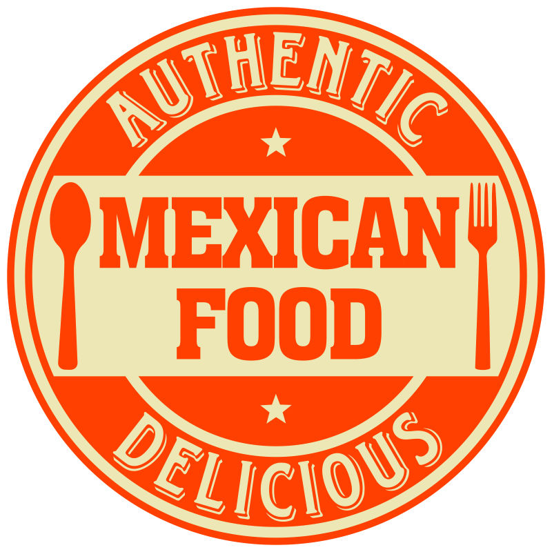 矢量墨西哥食品标签